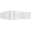 vidaXL Outdoor Dog Kennel Galvanized Steel 13.1'x13.1'x3.3'