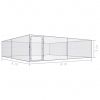 vidaXL Outdoor Dog Kennel Galvanized Steel 13.1'x13.1'x3.3'