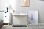 34" Length Elegant Wooden Structure White Dog Cage Crate;  End Table with movable salver;  Decorative Dog House Cage Indoor Use;  Furniture style;  wi
