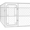 vidaXL Outdoor Dog Kennel Galvanized Steel 19.7'x19.7'x3.3'