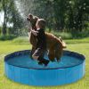 Foldable Dog Pet Bath Pool;  63" Diameter Large Collapsible Wading Pool Pits Ball Pool Portable Bathing Swimming Tub for Dogs Cats Indoor & Outdoor Us