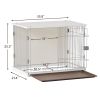34" Length Elegant Wooden Structure White Dog Cage Crate;  End Table with movable salver;  Decorative Dog House Cage Indoor Use;  Furniture style;  wi