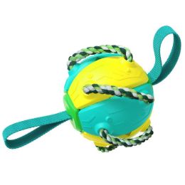 Creative Dog Interactive Frisbee Toy Pet Supplies Throwing Frisbee Outdoor Training Interactive Frisbee Football (Color: Yellow Blue)