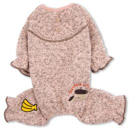 Touchdog Bark-Zz Designer Soft Cotton Full Body Thermal Pet Dog Jumpsuit Pajamas (Color: pink, size: small)