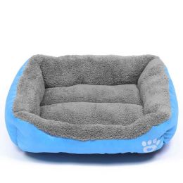 House Pet Soft Warm Kennel Dog Mat Blanke (Color: Blue, size: XL)